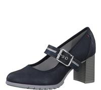 s.Oliver Women's Textured Block Heel Strappy Court Shoes, Navy, 5 UK