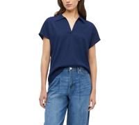 s.Oliver Women's Textured Jersey Polo Shirt, 5748_Dark Blue, 8