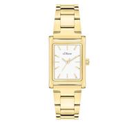 s.Oliver Women's Watch - Rectangular - Gold - 22 mm - Elegant Women's Watch Made of Metal with Quartz Movement - 3 ATM Waterproof - Scratch-Resistant