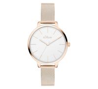 s.Oliver Women's Watch - Round - Gold - 34 mm - Elegant Women's Watch Made of Metal with Quartz Movement - 3 ATM Waterproof - Scratch-Resistant
