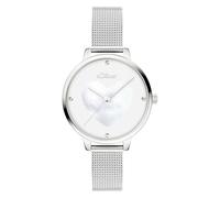 s.Oliver Women's Watch - Round - Silver - 34 mm - Elegant Women's Watch Made of Metal with Quartz Movement - 3 ATM Waterproof - Scratch-Resistant