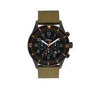 s.Oliver Wristwatch Men Chronograph Analog, with Textile Strap, Black, 5 bar Waterproof, Comes in watches gift box, 2033501
