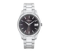 s.Oliver Wristwatch Men Quartz watch Analog, with Stainless steel Strap, Black, 5 bar Waterproof, Comes in watches gift box, 2033528