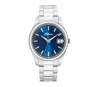 s.Oliver Wristwatch Men Quartz watch Analog, with Stainless steel Strap, Blue, 5 bar Waterproof, Comes in watches gift box, 2033527