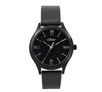 s.Oliver Wristwatch woman Quartz Watch Analog, with Leather Strap, Black, 5 bar Waterproof, comes in Watch Gift box