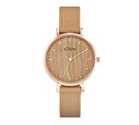 s.Oliver Wristwatch woman Quartz Watch Analog, with Textile Strap, Beige, 3 bar Waterproof, comes in Watch Gift box