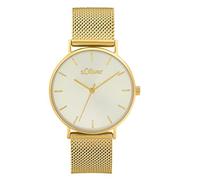 s.Oliver Wristwatch woman Quartz Watch Analog, with Stainless Steel Bracelet, Gold, 3 bar Waterproof, comes in Watch Gift box
