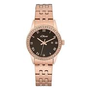 s.Oliver Wristwatch Women Quartz watch Analog, with Stainless steel Strap, Pink, 5 bar Waterproof, Comes in watches gift box, 2033563