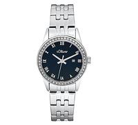 s.Oliver Wristwatch Women Quartz watch Analog, with Stainless steel Strap, Silver, 5 bar Waterproof, Comes in watches gift box, 2033562