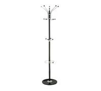 S ONE DISCOUNTS LIMITED Coat Stand With 14 Hooks 176cm Coat Rack Free Standing Coat Clothes Hats Stand For Entryway/Hallway/Bedroom/Office Black