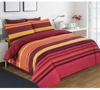 S ONE DISCOUNTS LIMITED Printed Duvet Quilt Cover with Pillow Case Bedding Set Single Double, King Sizes (Double, Benjamin Red)