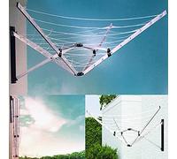 S ONE DISCOUNTS LIMITED Wall Mounted 5 Arm 26m Clothes Airer Folding Concertina Cloth Dryer Washing Line