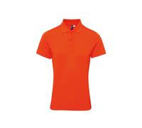 (S, Orange) Premier Womens/Ladies Coolchecker Plus Piqu Polo With CoolPlus