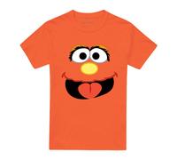 (S, Orange) Sesame Street Unisex Adult Murray Face T-Shirt