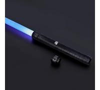 S OUJCEN Lightsaber Fx Dueling Force 15 RGB Colors Type-C Metal Hilt Rechargeable 4 Modes Force Fx Dueling Light Saber Lightsaber Gifts for Boyfriend Girlfriend and Adults (Black 1pc)
