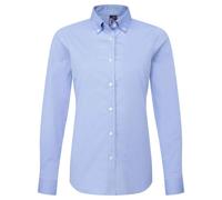 (S, Oxford Blue) Premier Womens/Ladies Supreme Oxford Long-Sleeved Formal Shirt