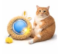 S&P Deli Interactive Cat Rolling Ball Toy - USB Rechargeable Light-Up Automatic Moving Ball for Indoor Cats & Kittens (Blue)