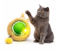 S&P Deli Interactive Cat Rolling Ball Toy - USB Rechargeable Light-Up Automatic Moving Ball for Indoor Cats & Kittens (Green)