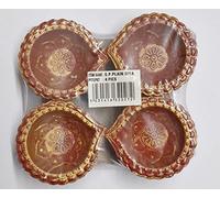 S.P. Plain Diya - Beautifully Designed - Handmade Clay Diyas for Diwali & Accessories for All Festival Decor - Traditional Lighting for Rangoli - Simplicity and Craftsmanship (Pack of 4)