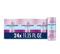 S.Pellegrino Essenza Dark Morello Cherry & Pomegranate Flavored Mineral Water with Natural CO2 Added, 11.15 Fl Oz Can (24 Pack)