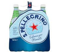 S.Pellegrino Sparkling Natural Mineral Water, Plastic Bottle, 6 x 1 ltr