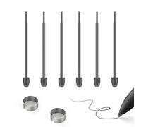 S Pen Pro Nibs/Tips Replacement for Samsung Galaxy z Fold 7/6/5/4/3 S Pen,Metal&Soft Plastic Nibs/Tips+Clip + Organizer (Soft Plastic 6 Pack)