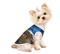 S Pet Breathable Sleeveless Airplane in The Evening Light Print T-Shirt - Small to Medium Cats, Puppy, Yorkie, Dachshund, French Bulldog