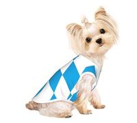 S Pet Breathable Sleeveless Bavarian flag Print T-Shirt - Small to Medium Cats, Puppy, Yorkie, Dachshund, French Bulldog