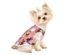 S Pet Breathable Sleeveless Chiwawas Dog Pink Print T-Shirt – Small to Medium Cats, Puppy, Yorkie, Dachshund, French Bulldog