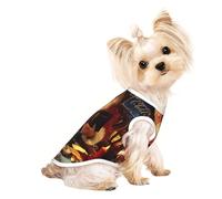 S Pet Breathable Sleeveless Christmas Santa Print T-Shirt - Small to Medium Cats, Puppy, Yorkie, Dachshund, French Bulldog