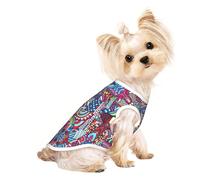 S Pet Breathable Sleeveless color abstract pattern drawing Print T-Shirt - Small to Medium Cats, Puppy, Yorkie, Dachshund, French Bulldog