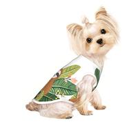 S Pet Breathable Sleeveless Cute sloth & Leaves Print T-Shirt - Small to Medium Cats, Puppy, Yorkie, Dachshund, French Bulldog
