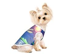 S Pet Breathable Sleeveless dragonfly painting Print T-Shirt - Small to Medium Cats, Puppy, Yorkie, Dachshund, French Bulldog