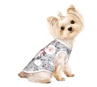 S Pet Breathable Sleeveless Plant Floral Flowers Print T-Shirt â€“ Small to Medium Cats, Puppy, Yorkie, Dachshund, French Bulldog