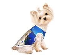 S Pet Breathable Sleeveless Santorini Greek Island sea View Print T-Shirt â€“ Small to Medium Cats, Puppy, Yorkie, Dachshund, French Bulldog