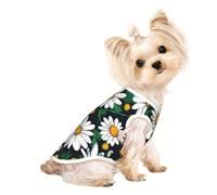 S Pet Breathable Sleeveless T-Shirt – Floral Flowers Daisies Print Stretchy Vest, Lightweight Tank Top for Small to Medium Pets