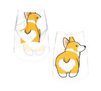 S Pet Breathable Sleeveless T-Shirt – Lightweight cute corgi butt Print Tank Top Outfit for Small Medium Dogs