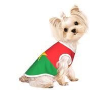S Pet Breathable Sleeveless T-Shirt – Lightweight Flag of Burkina Faso Print Tank Top Outfit for Small Medium Dogs