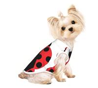 S Pet Breathable Sleeveless T-Shirt â€“ Lightweight Funny ladybugs Print Tank Top Outfit for Small Medium Dogs