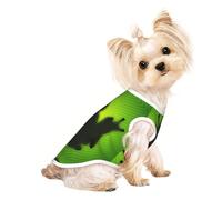 S Pet Breathable Sleeveless T-Shirt â€“ Lightweight Green Frog Shadow Print Tank Top Outfit for Small Medium Dogs