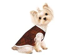 S Pet Breathable Sleeveless T-Shirt – Lightweight Red Wood Print Tank Top Outfit for Small Medium Dogs