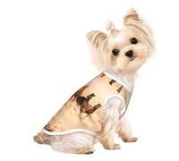S Pet Breathable Sleeveless T-Shirt â€“ Lightweight Running Horse in Desert Sand Storm Print Tank Top Outfit for Small Medium Dogs