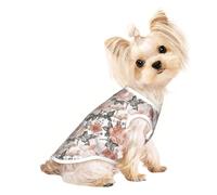 S Pet Breathable Sleeveless T-Shirt â€“ Soft Flower Paris Eiffel Tower Print Stretchy Vest for Dogs & Cats, Lightweight Tank Top