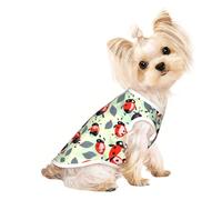 S Pet Breathable Sleeveless T-Shirt – Soft Ladybugs Cartoon Pattern Print Stretchy Vest for Dogs & Cats, Lightweight Tank Top