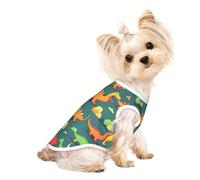 S Pet Breathable Sleeveless T-Shirt – Soft many small Dinosaur Print Stretchy Vest for Dogs & Cats, Lightweight Tank Top