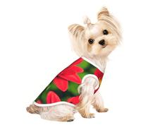 S Pet Breathable Sleeveless T-Shirt â€“ Soft Red beautiful flower Print Stretchy Vest for Dogs & Cats, Lightweight Tank Top