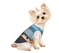 S Pet Breathable Sleeveless T-Shirt - Airplane in The Evening Light Print Stretchy Vest, Lightweight Tank Top for Small to Medium Pets