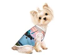 S Pet Breathable Sleeveless T-Shirt - Airplane in The Evening Lights Print Stretchy Vest, Lightweight Tank Top for Small to Medium Pets