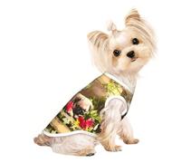 S Pet Breathable Sleeveless T-Shirt for Cats & Dogs – Lightweight puppys pug Print Tank Top with Stretchy