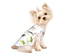 S Pet Breathable Sleeveless T-Shirt for Cats & Dogs - Lightweight Different Types of Lizard Print Tank Top with Stretchy